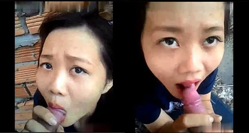 Cô bạn gái bú cu ở vườn sau nhà